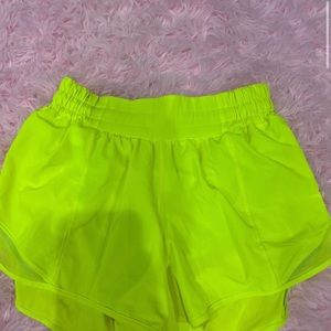 lululemon neon shorts. size 4